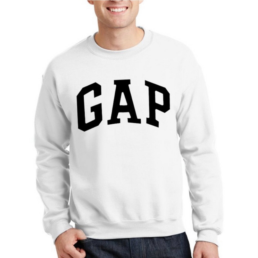 GAP Men's medium pullover sweatshirt, gray with black logo